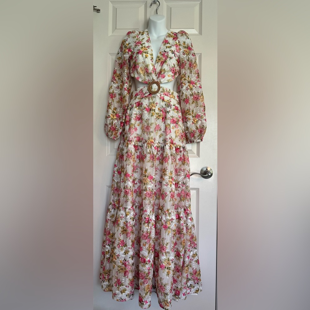 Floral Maxi Dress with Puff Sleeves